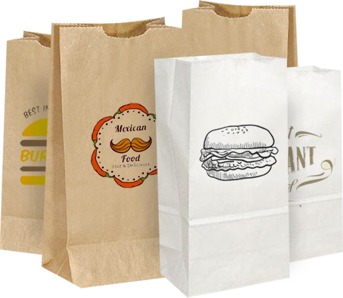 Customized Kraft Take-out Bags Greaseproof Wholesale
